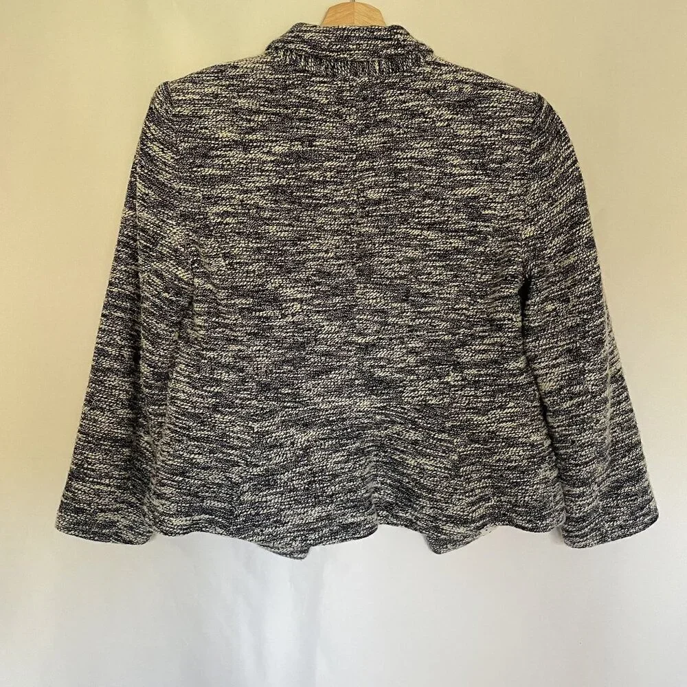 Ann Taylor Womens Tweed Knit Blazer Jacket Size 6 Black & White Polka Dot Lining - Picture 9 of 9